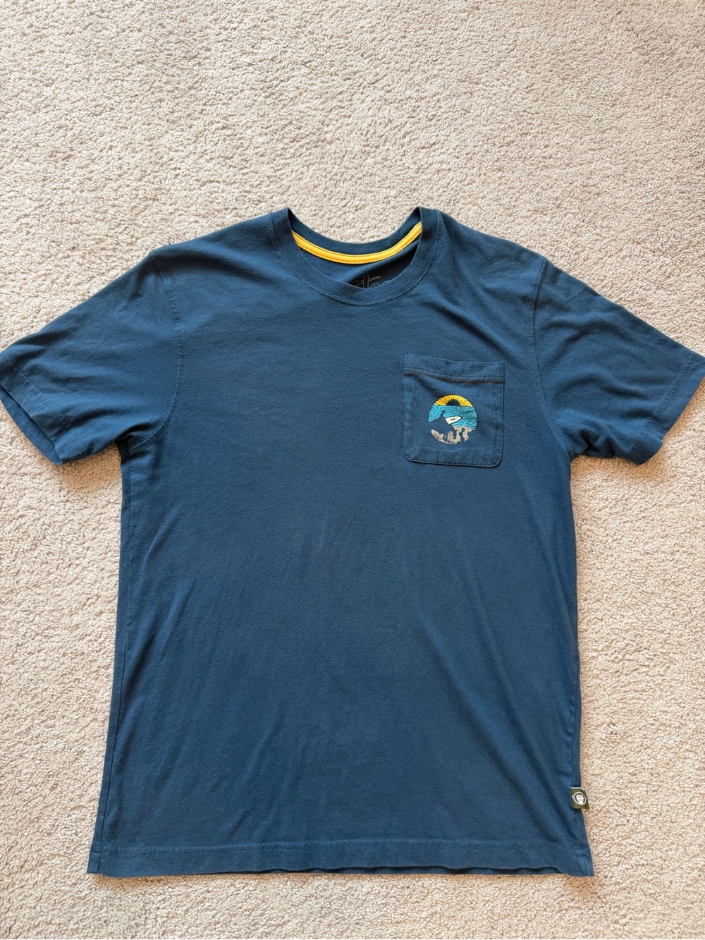 Howler Brothers Navy Short-Sleeve Pocket Tee with Sunset Patch